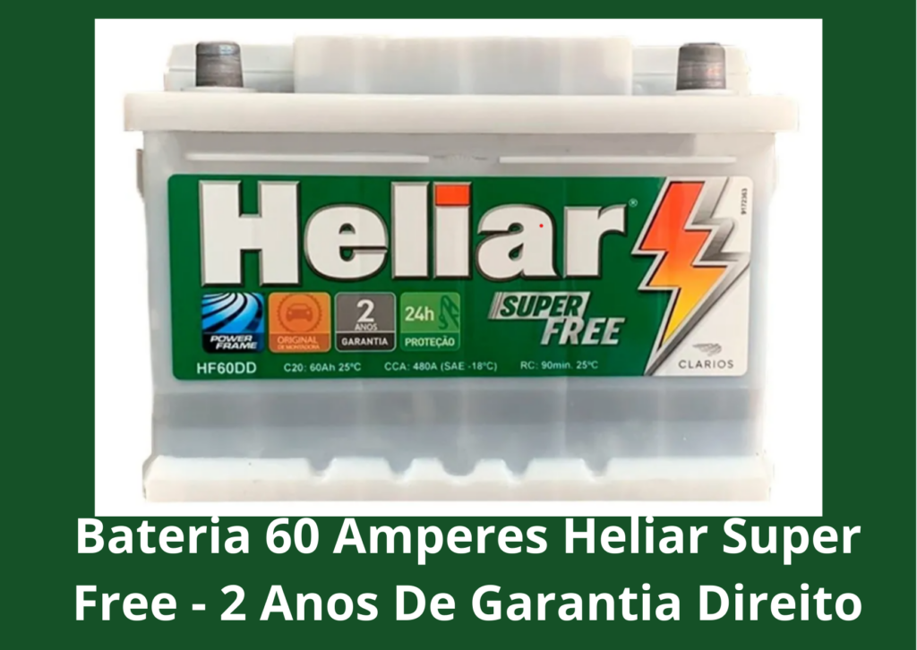 bateria automotiva heliar 60 amperes